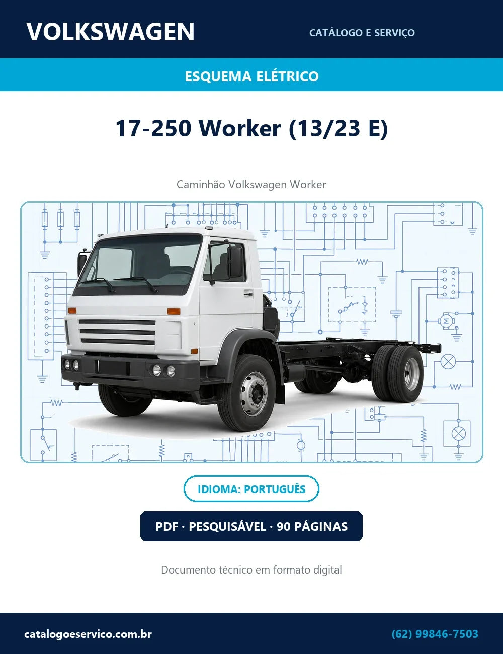 Esquema Elétrico Volkswagen 17-250 Worker (13/23 E) — VW 17-250 Worker: veículo e motor INTERACT lado a lado