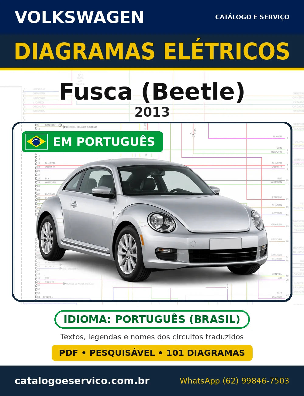 Capa do esquema elétrico Volkswagen Fusca 2013 em PDF