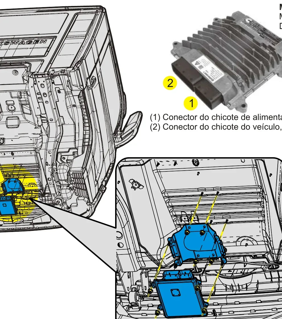 Detalhe do circuito do Volkswagen Delivery 11.180 com cor de fio, bitola e número de pino