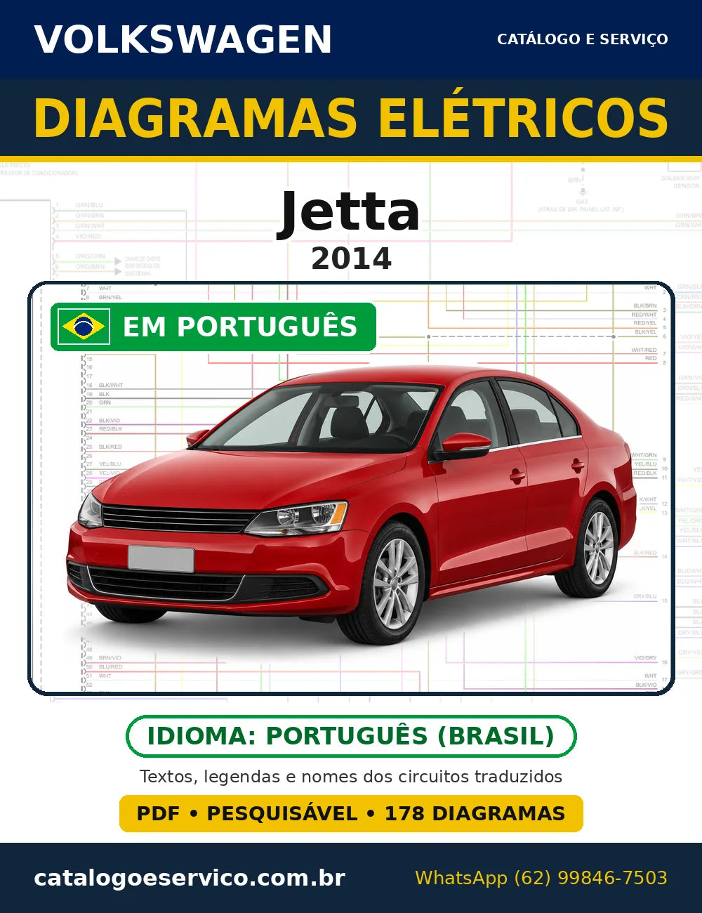 Capa do esquema elétrico Volkswagen Jetta 2014 em PDF