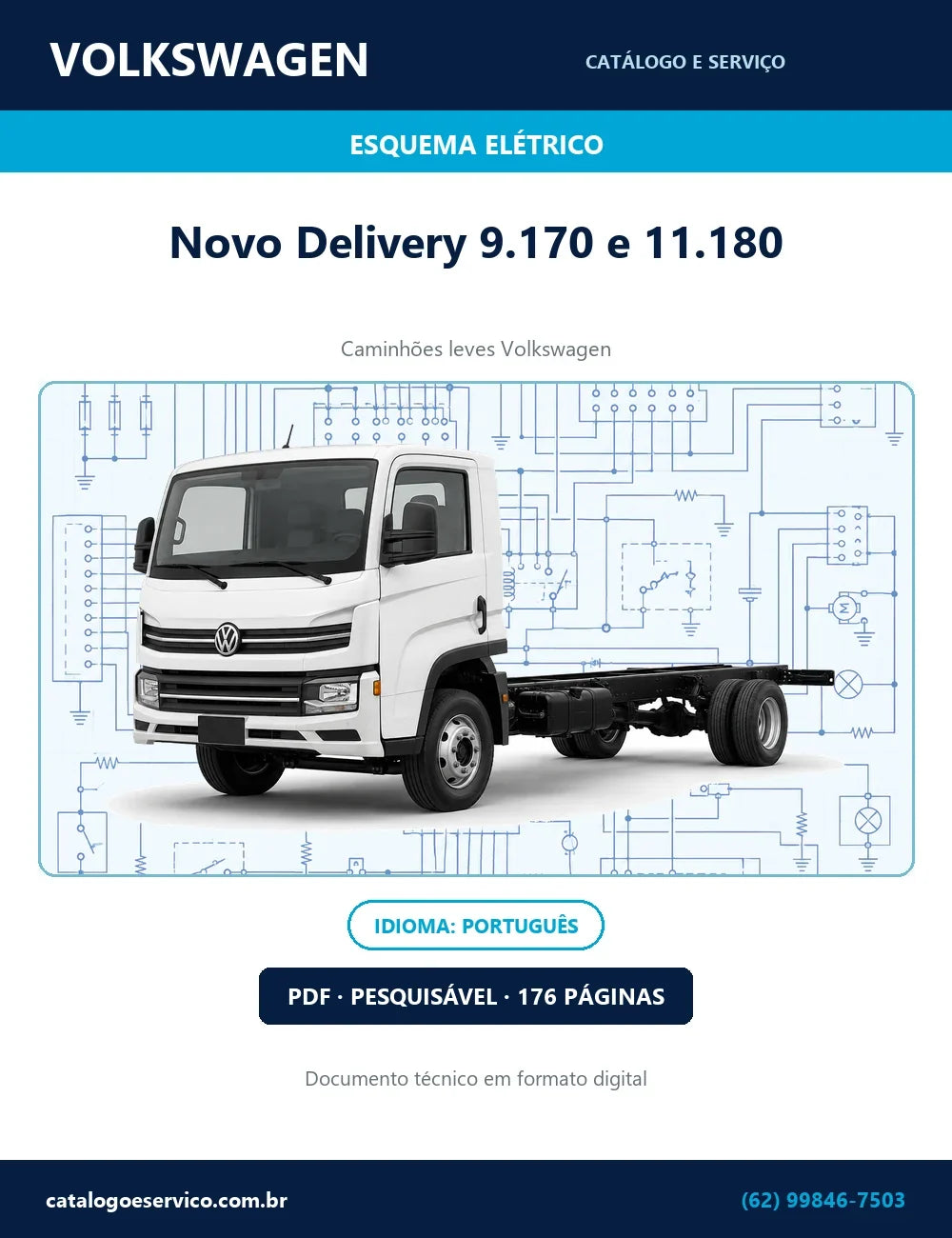 Capa do esquema elétrico Volkswagen NOVO DELIVERY em PDF — 9.170, 11.180 — Cummins, ABS Knorr e rede CAN