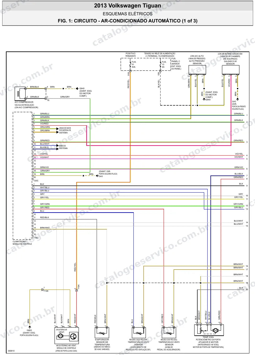 Diagrama elétrico Volkswagen Tiguan 2013 — ar-condicionado