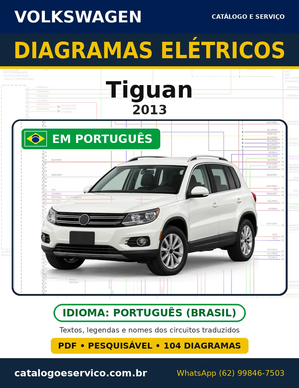 Capa do esquema elétrico Volkswagen Tiguan 2013 em PDF