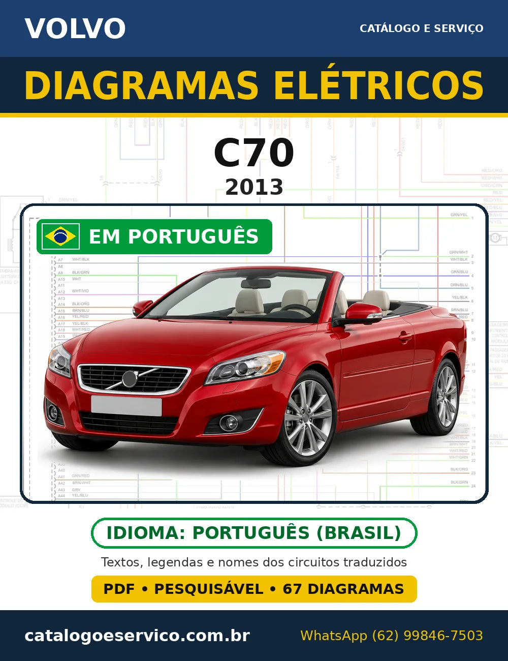 Capa do esquema elétrico Volvo C70 2013 em PDF