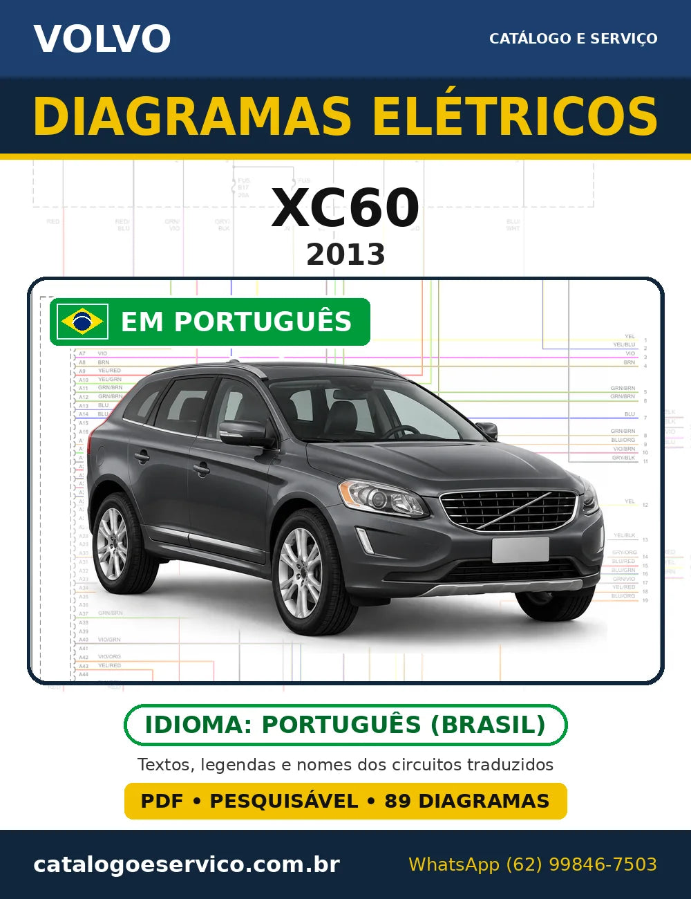 Capa do esquema elétrico Volvo XC60 2013 em PDF