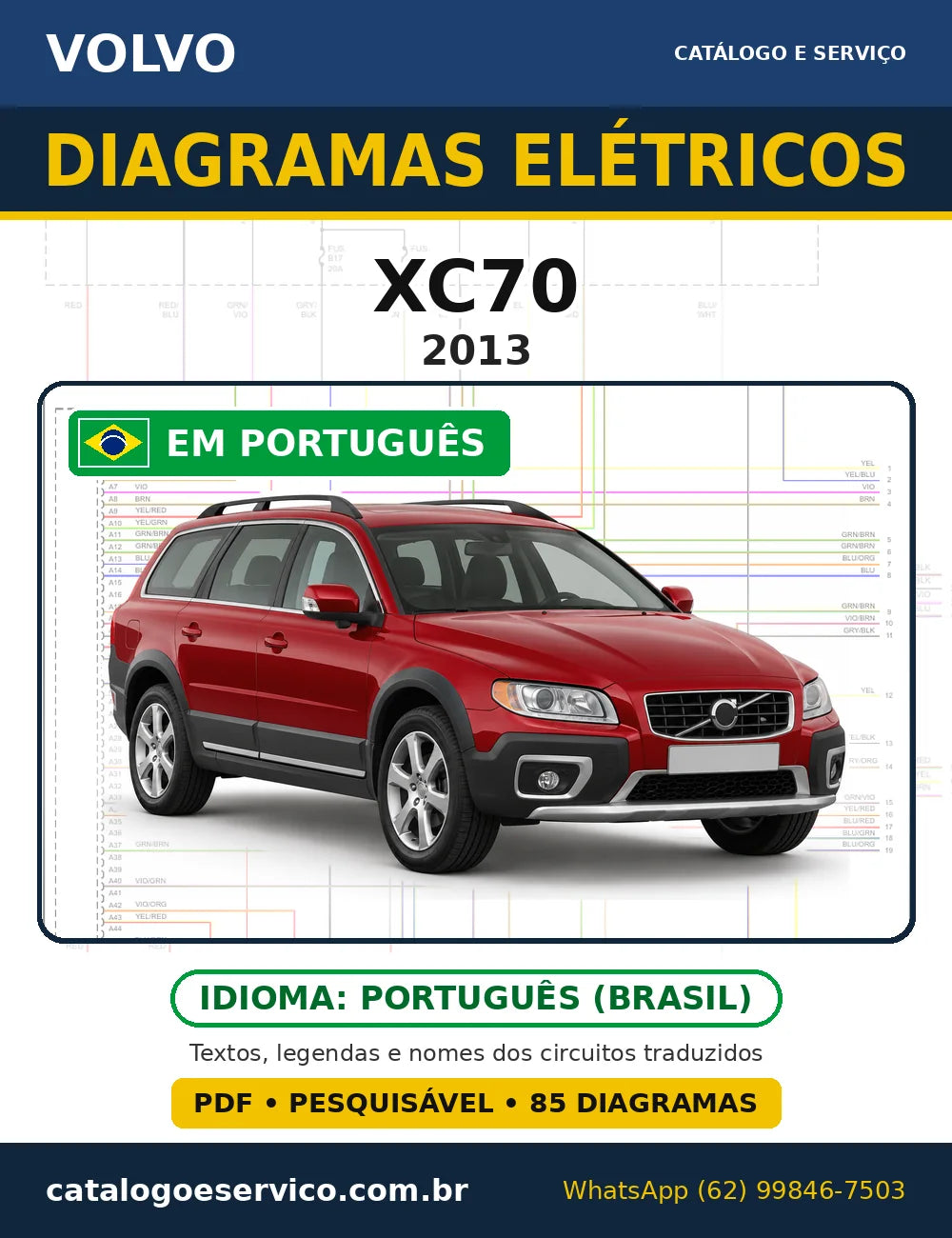 Capa do esquema elétrico Volvo XC70 2013 em PDF