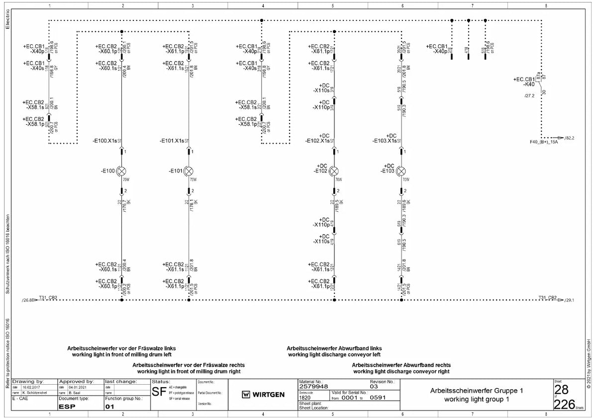 Esquema Elétrico Wirtgen W 195 (série 18.20) — amostra 1 de página interna do documento
