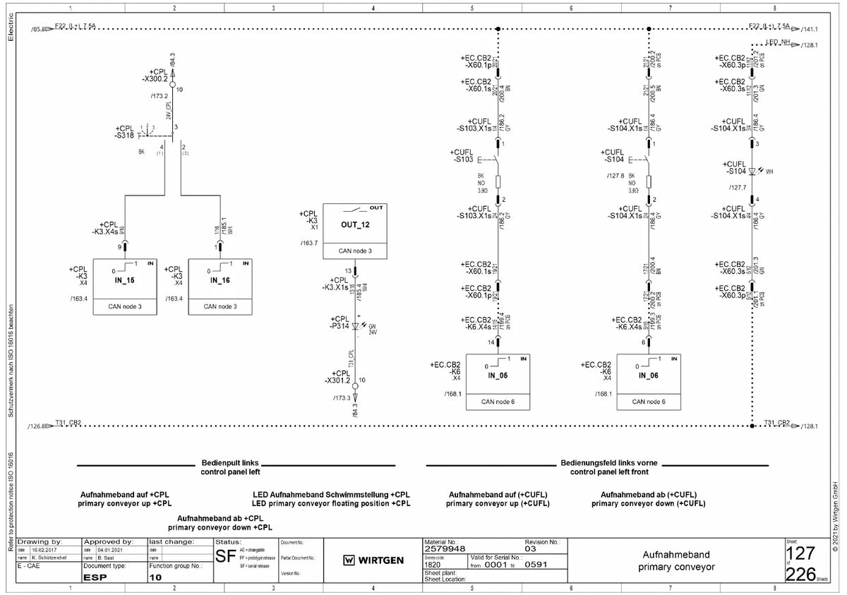 Esquema Elétrico Wirtgen W 195 (série 18.20) — amostra 4 de página interna do documento