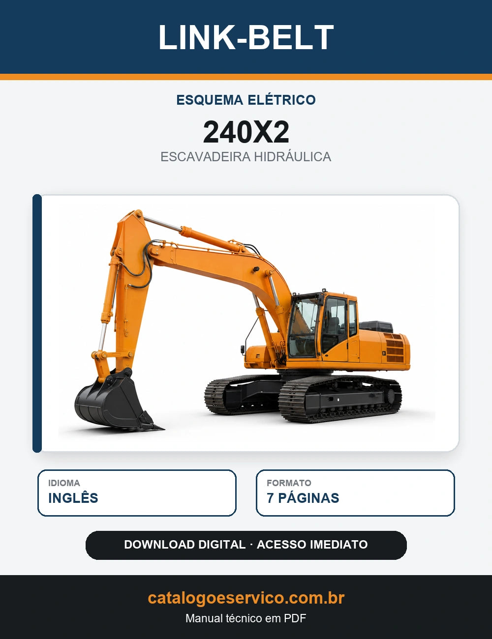 Esquema Elétrico Link-Belt 240X2 Escavadeira Hidráulica