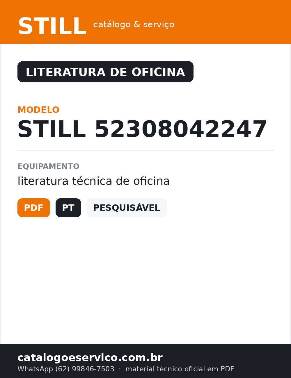 Literatura de Oficina STILL 52308042247 — capa
