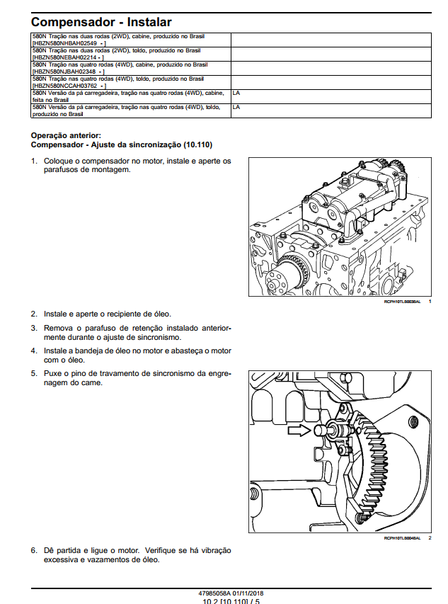 580N Manual De Serviço Retroescavadeira 580N Português PDF