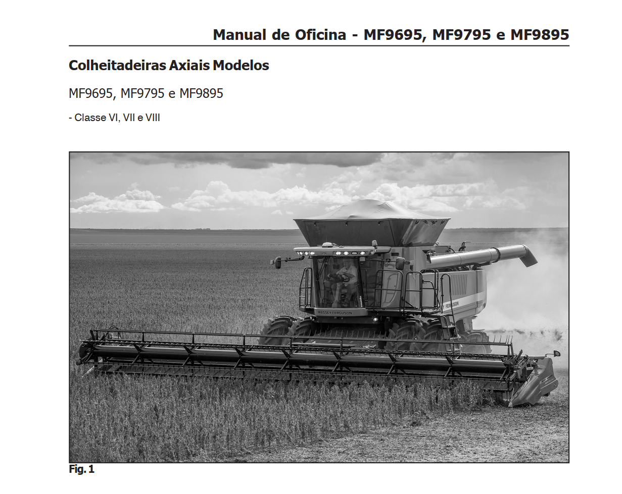 Manual De Serviço MF9695, MF9795, MF9895 Massey Ferguson - Edicao 2015