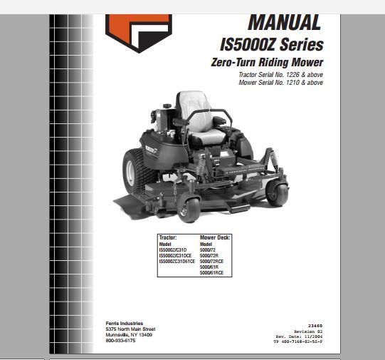 CATALOGO DE PEÇAS PDF CORTADOR DE GRAMA IS5000Z SERIES - FERRIS