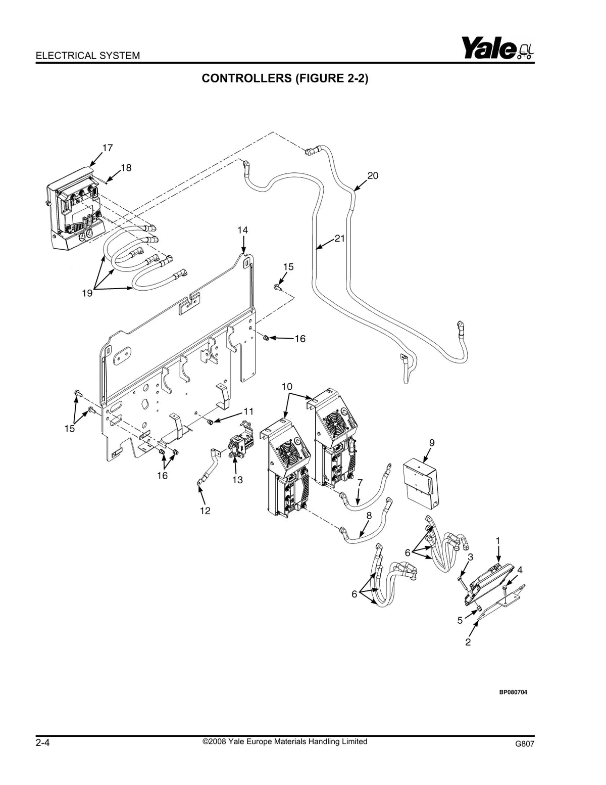 Yale Empilhadeira ERP15VT, 16VT, 18VT, 20VT (G807) — empilhadeira, vista explodida 2