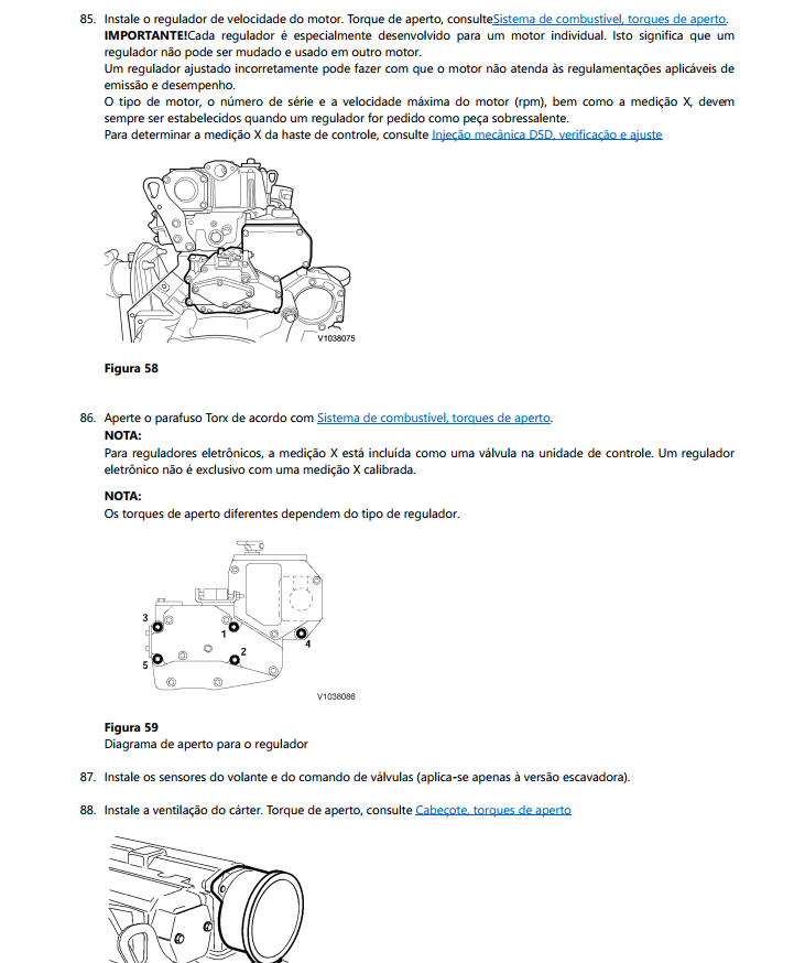 manual de serviço Volvo Motor D5D - página interna sobre cabeçote e válvulas