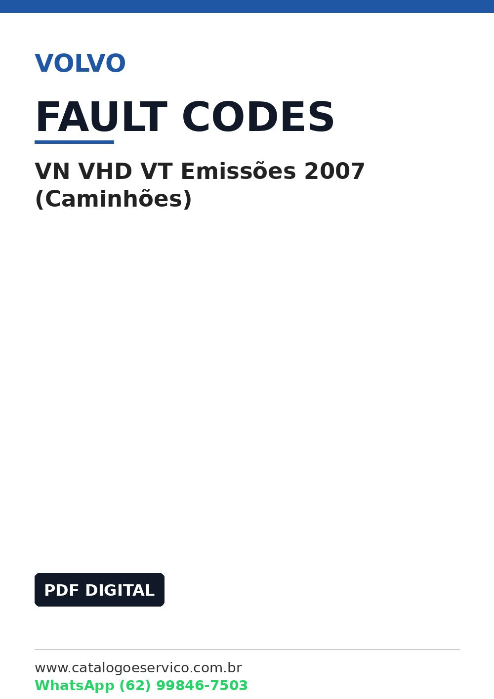 Guia de Códigos de Falha Volvo VN VHD VT Emissões 2007 (Caminhões)