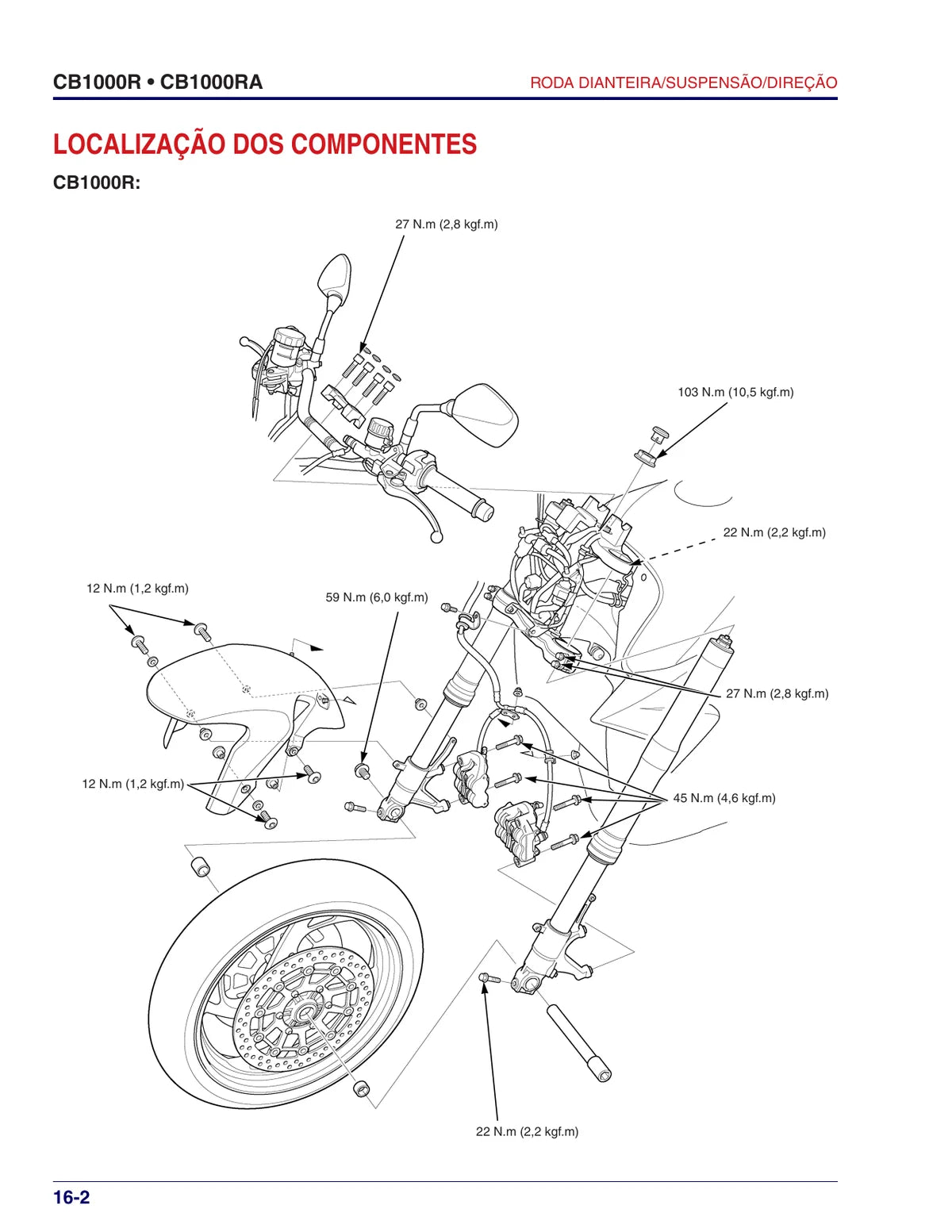 Honda Cb 1000r Ra 2012/2015 — motocicleta, figura técnica 3