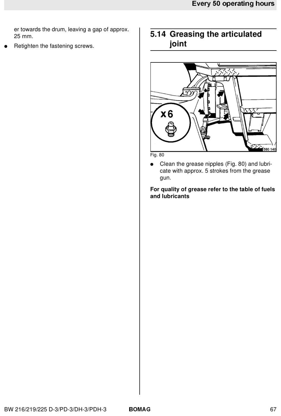 Detalhe técnico com figuras e referências — BOMAG BW 216, 219 e 225 D-3/PD-3