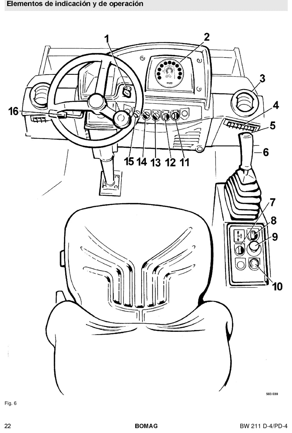 Esquema e figura de componente — BOMAG BW 211 D-4 e PD-4