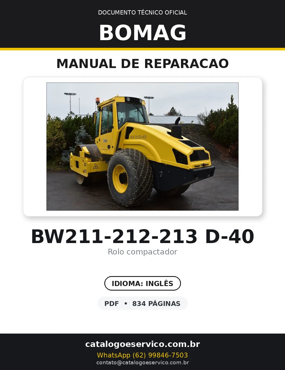 Instruçoes De Serviço E Manutençao BOMAG -BW211\212\213 D-40 — capa