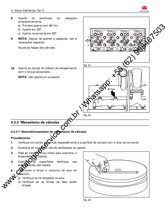 MANUAL DE SERVIÇO MASSEY FERGUSON - MF6711R, 6712R, 6713R