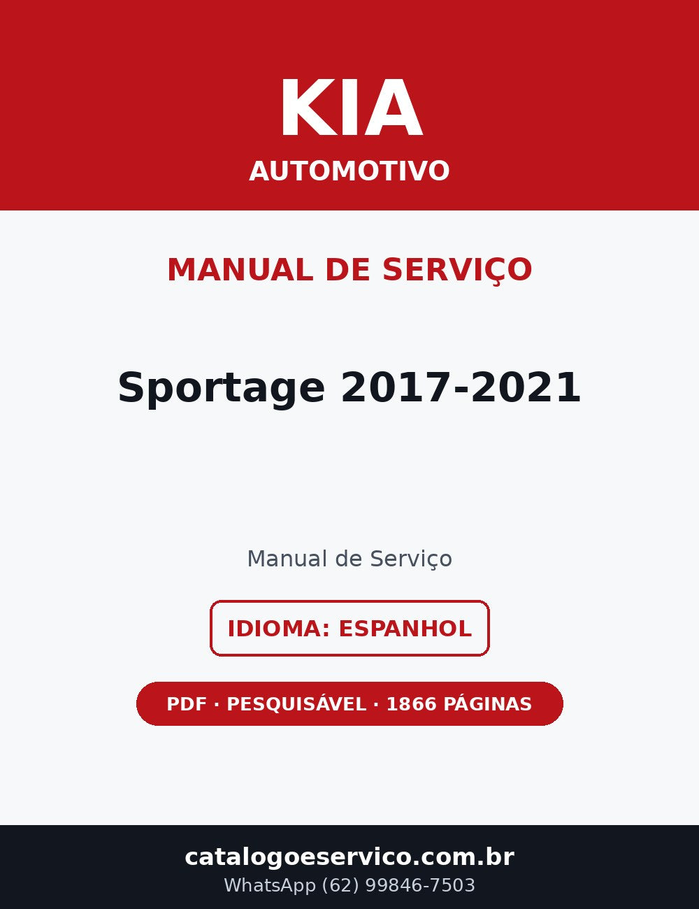 Manual de Serviço Kia Sportage 2017-2021 (Espanhol)