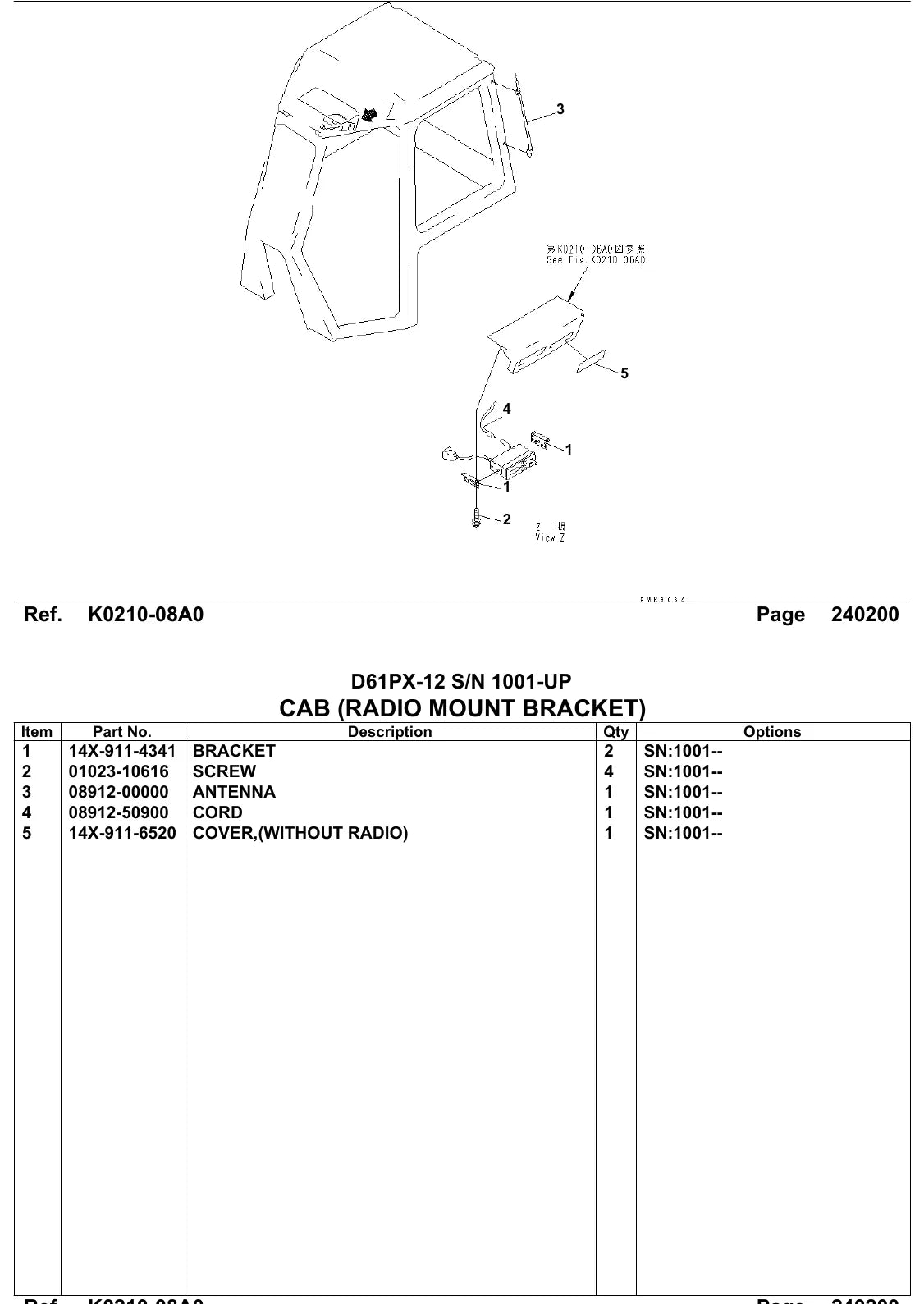 Catálogo de Peças Komatsu D65PX-12 — diagrama de componentes (página interna do PDF)