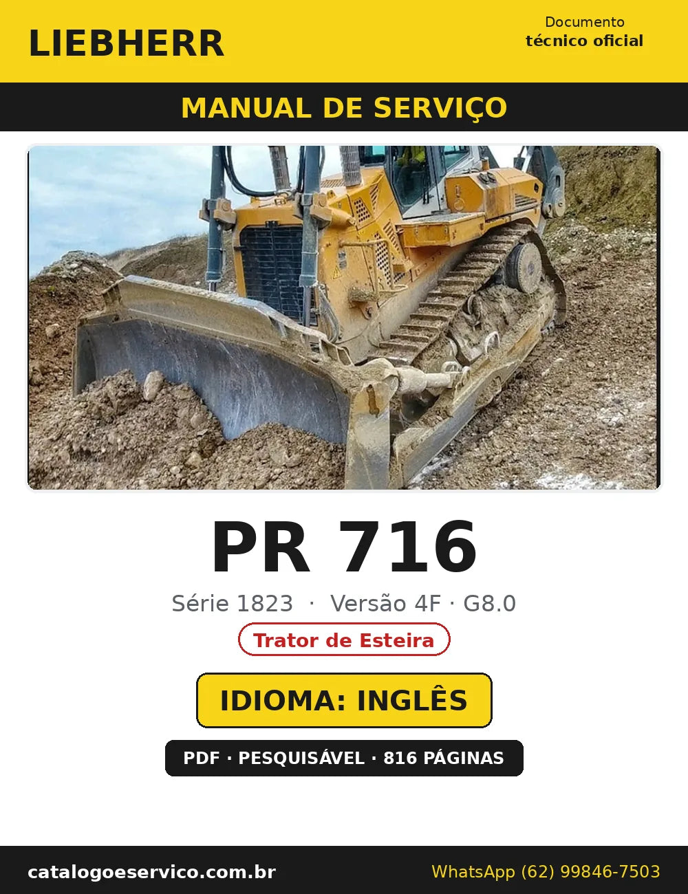 Capa do Manual de Serviço Liebherr PR 716 — Trator de Esteira