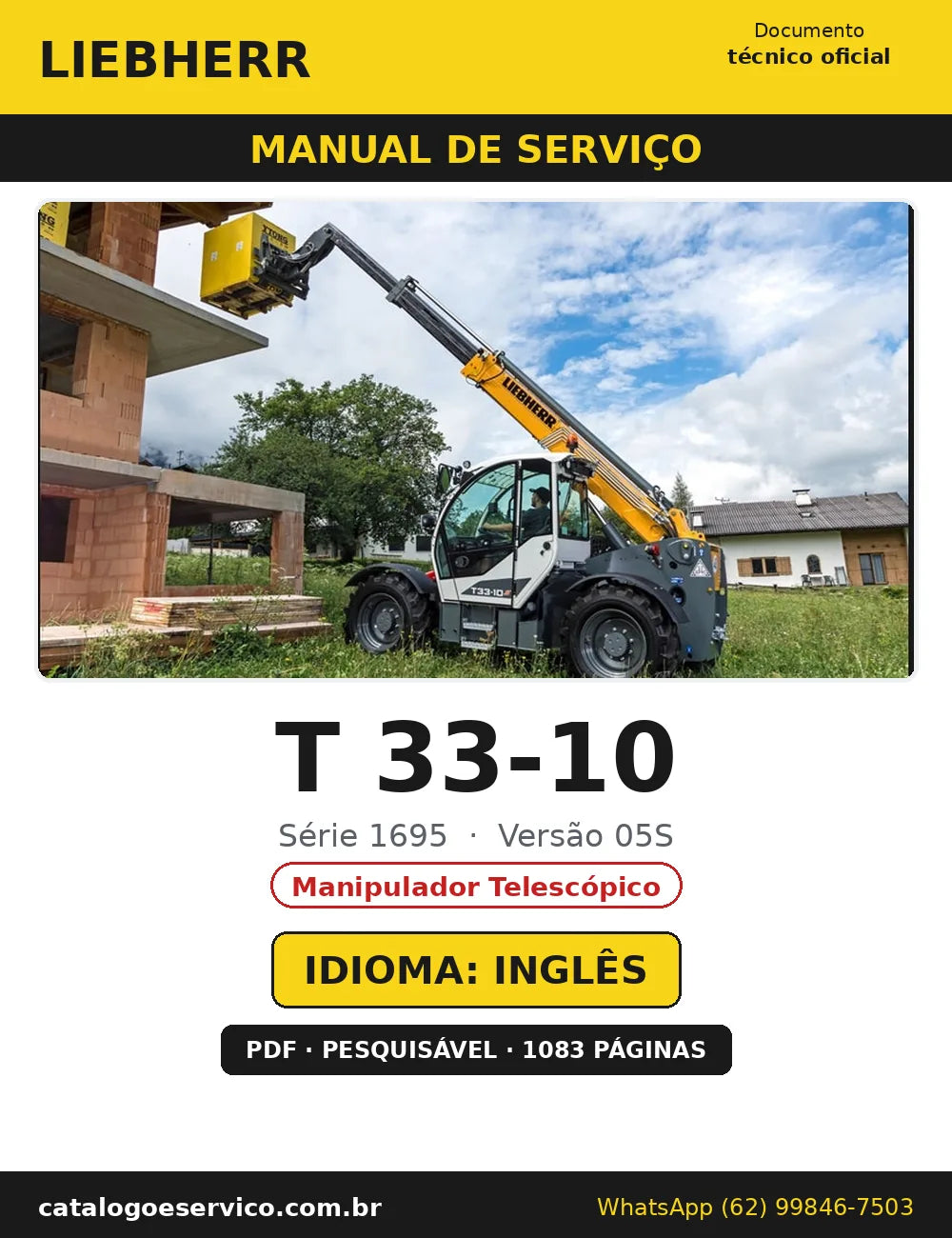 Capa do Manual de Serviço Liebherr T 33-10 1695 05S — Manipulador Telescópico