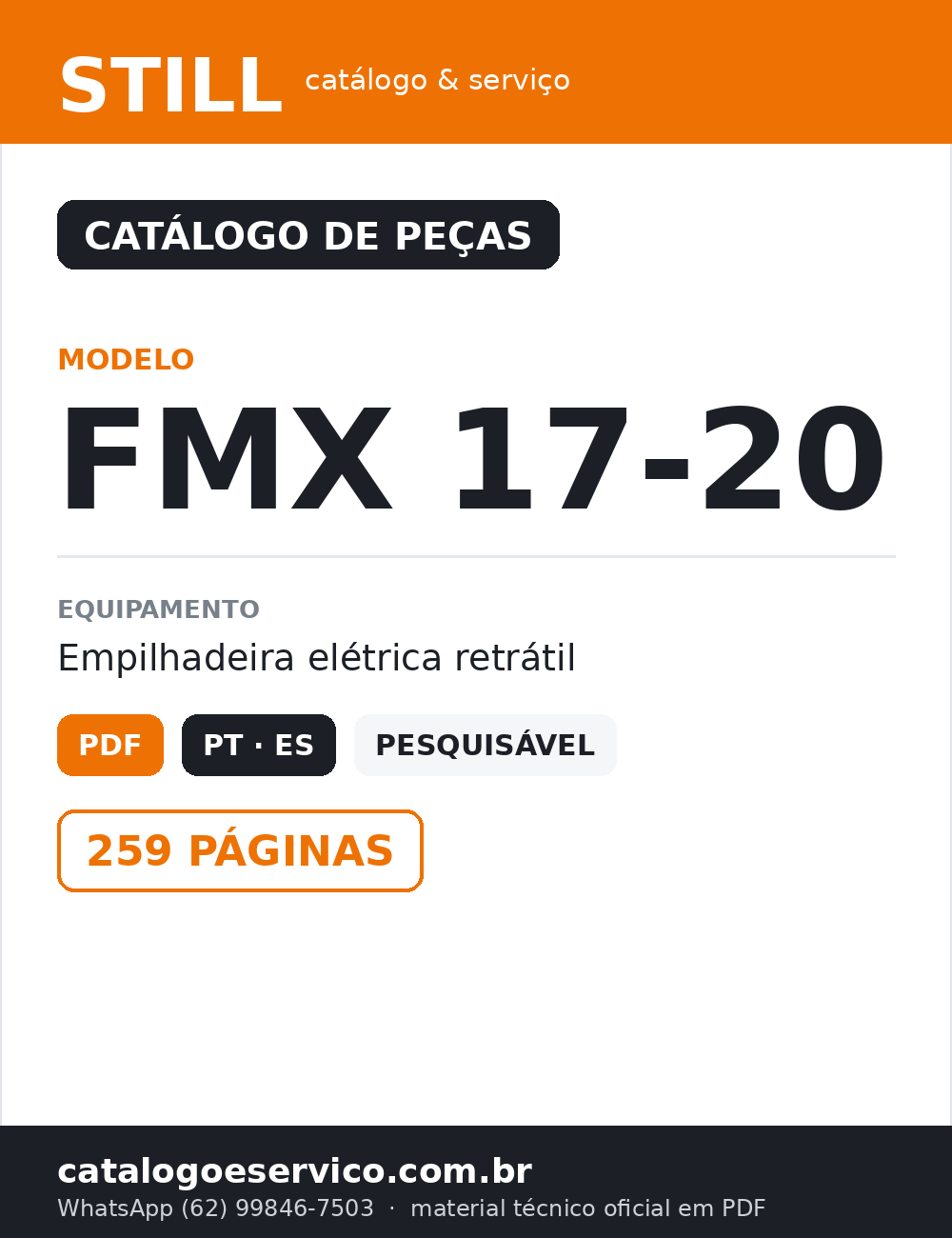 Catálogo De Peças Still Fmx 17 - 20 - Empilhadeira Elétrica — capa