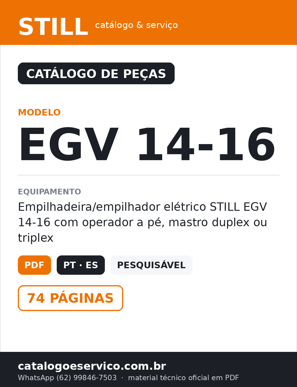Catálogo De Peças Still Evg — capa