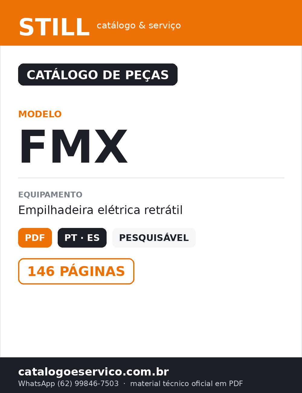 Catalogo De Pecas Fmx Empilhadeira Still - — capa