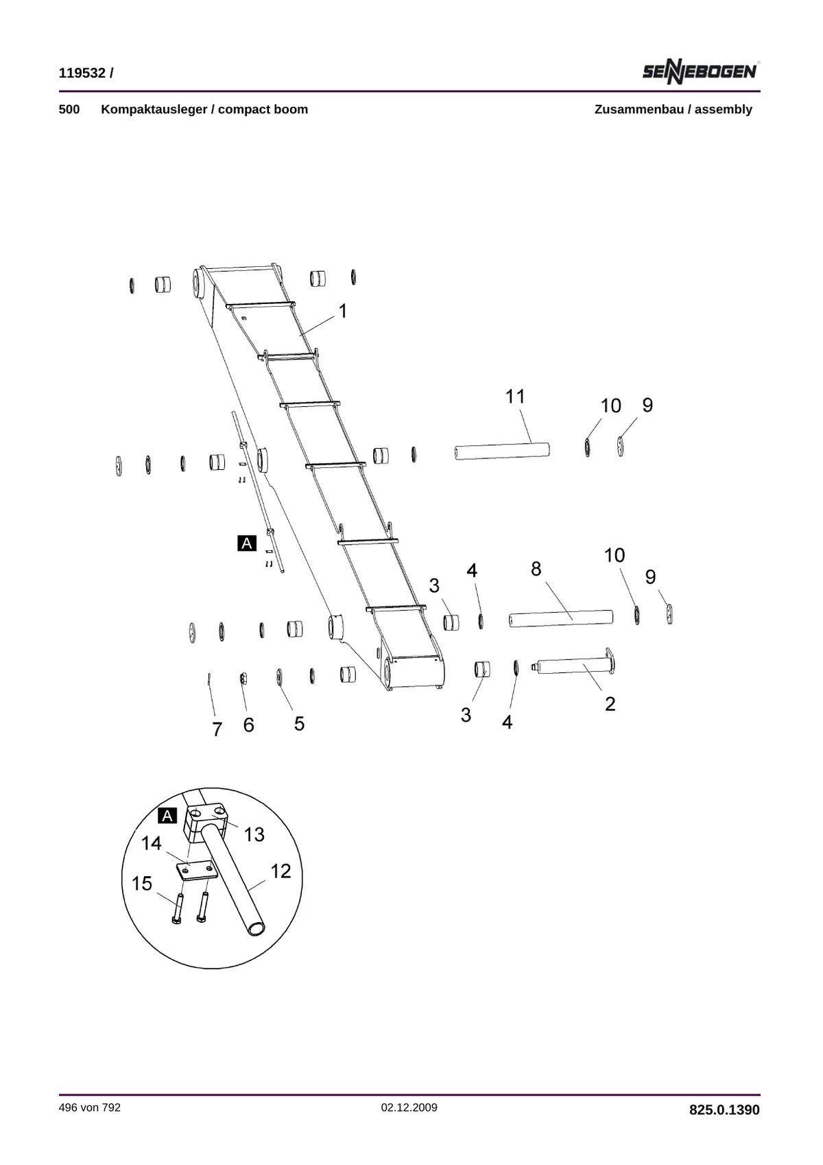 Sennebogen Manipulador de Materiais 825 — manipulador, vista explodida 4