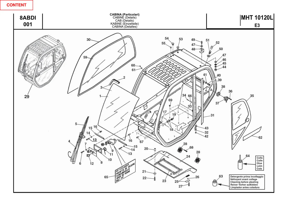 Manitou Manipulador Telescopico MHT10120 — manipulador, vista explodida 1