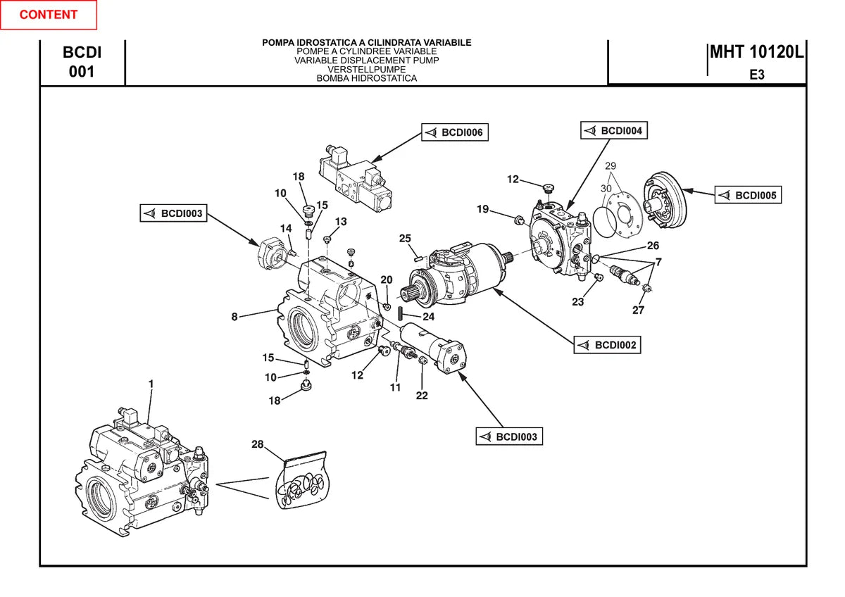 Manitou Manipulador Telescopico MHT10120 — manipulador, vista explodida 2