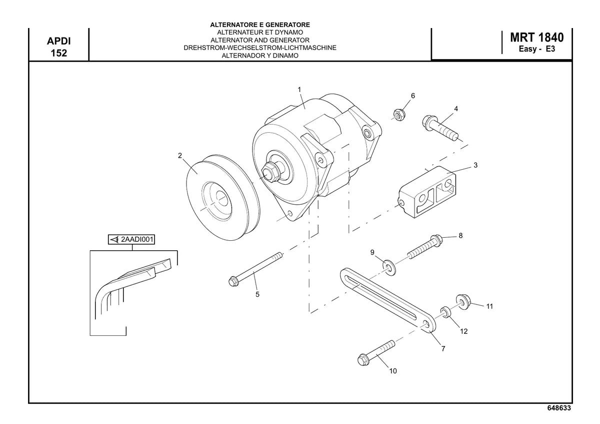 Manitou Manipulador Telescopico MRT 1840 — manipulador, vista explodida 1