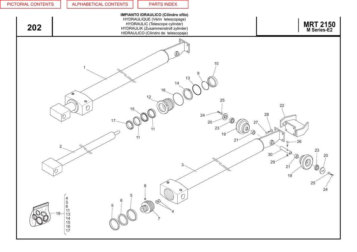Manitou Manipulador Telescopico MRT2150 — manipulador, vista explodida 3