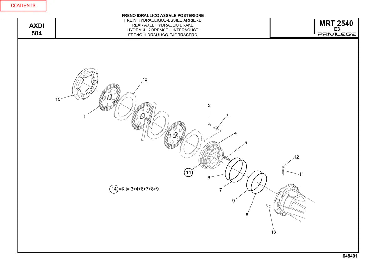 Manitou Manipulador Telescopico MRT2540 — manipulador, vista explodida 1