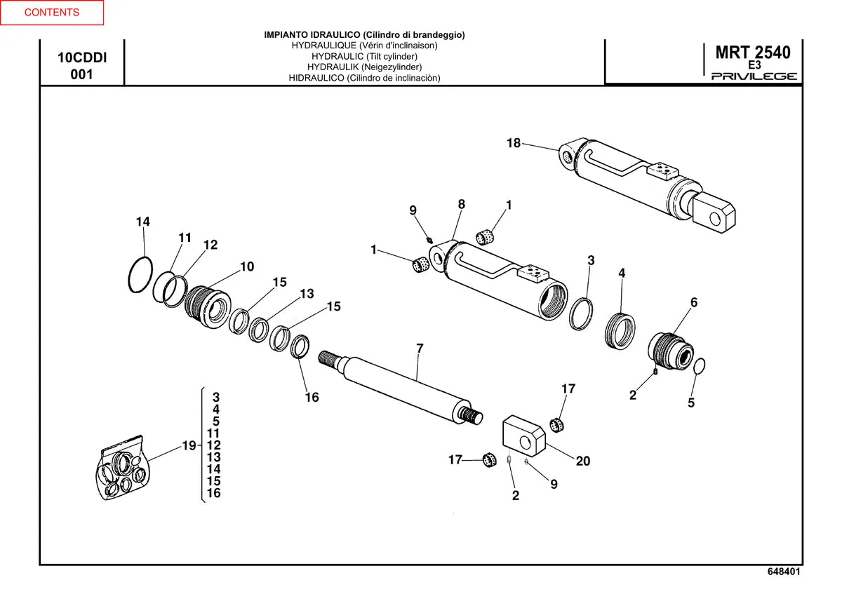 Manitou Manipulador Telescopico MRT2540 — manipulador, vista explodida 2