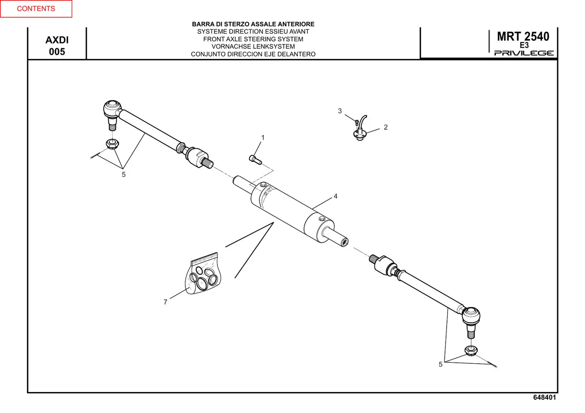 Manitou Manipulador Telescopico MRT2540 — manipulador, vista explodida 4