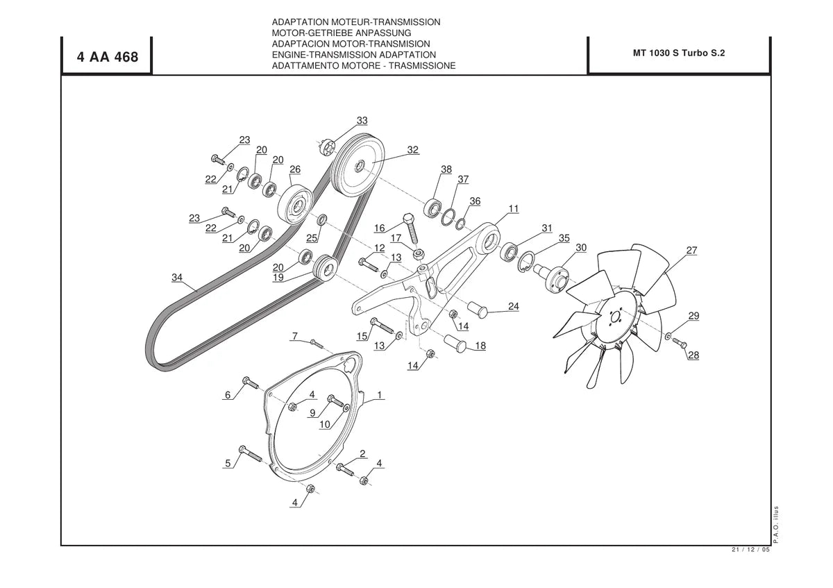 Manitou Manipulador Telescopico MT 1030 ST — manipulador, vista explodida 4