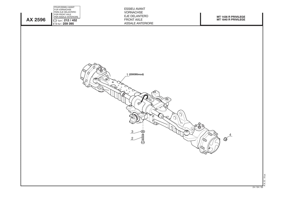 Manitou Manipulador Telescopico MT 1436 R Privilege, MT 1840 R Privilege — manipulador, vista explodida 3