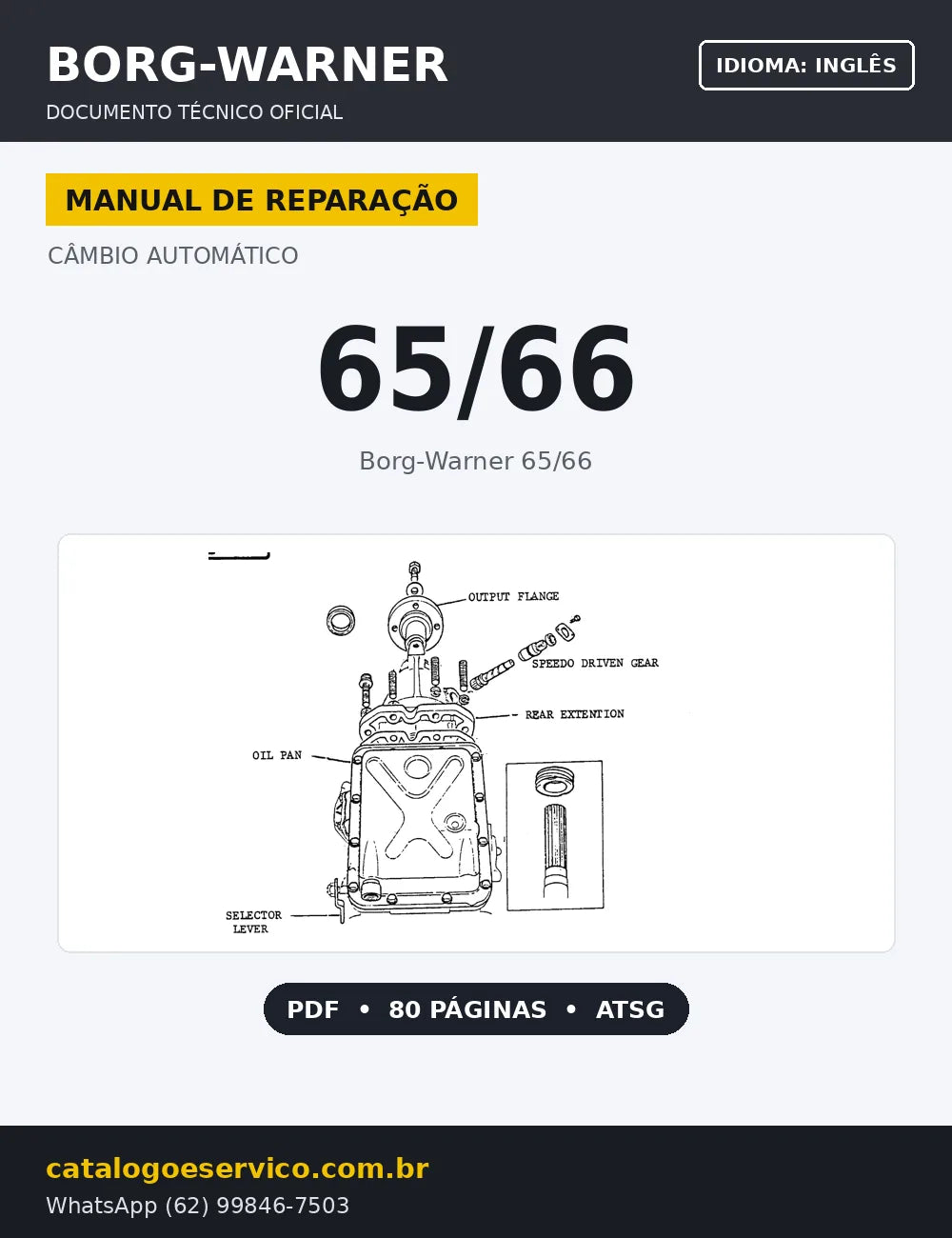 Capa Manual de Reparação Câmbio Automático Borg-Warner 65/66 (Inglês)