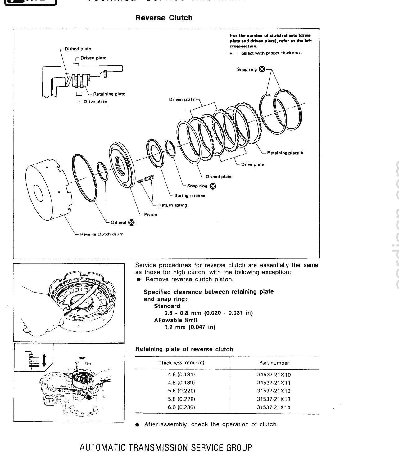 Manual de Serviço Câmbio Automático Nissan RE4F02A (Inglês) — página interna 1 do PDF (Manual de Serviço)