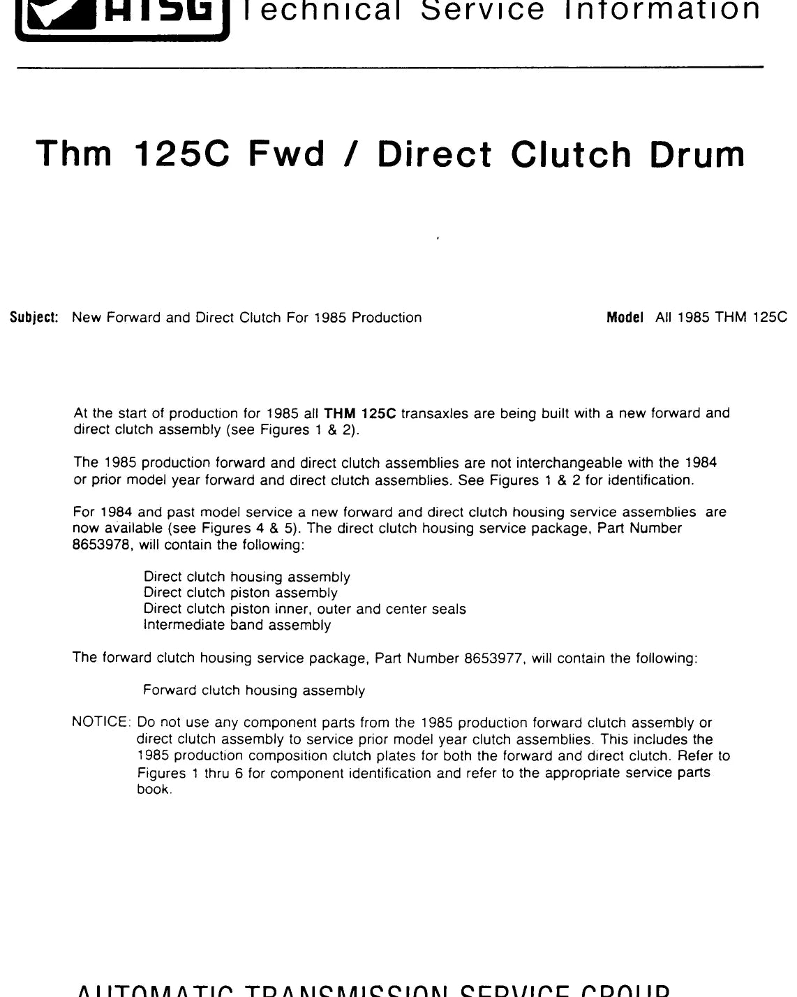 Manual de Serviço Câmbio Automático GM THM 125C (3T40) (Inglês) — página interna 1 do PDF (Manual de Serviço)