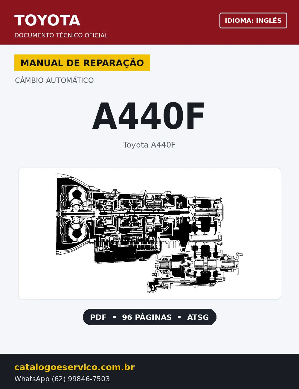 Capa Manual de Reparação Câmbio Automático Toyota A440F (Inglês)