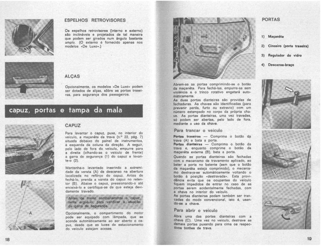 Página interna 2 — Manual do Proprietário Chevrolet Opala 1970
