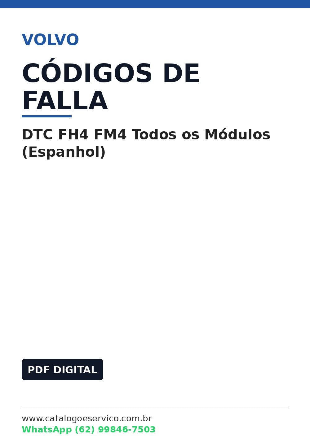 Manual de Códigos de Falha DTC Volvo FH4 FM4 Todos os Módulos (Espanhol)