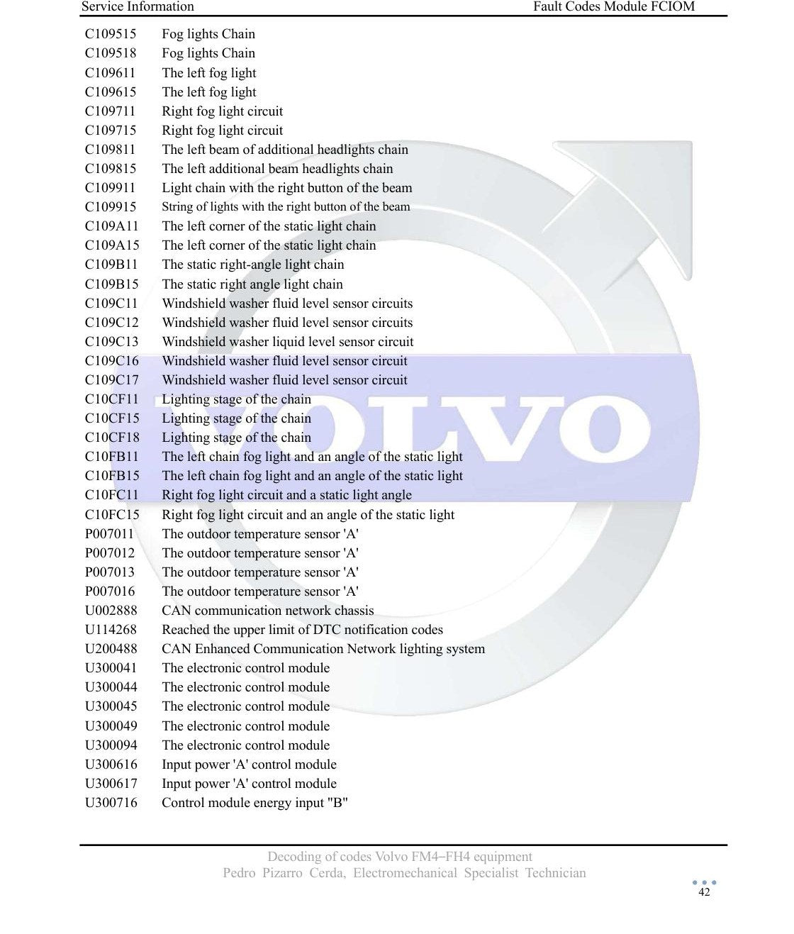Manual de Códigos de Falha DTC Volvo FH4 FM4 Todos os Módulos (Espanhol) - página estratégica 1