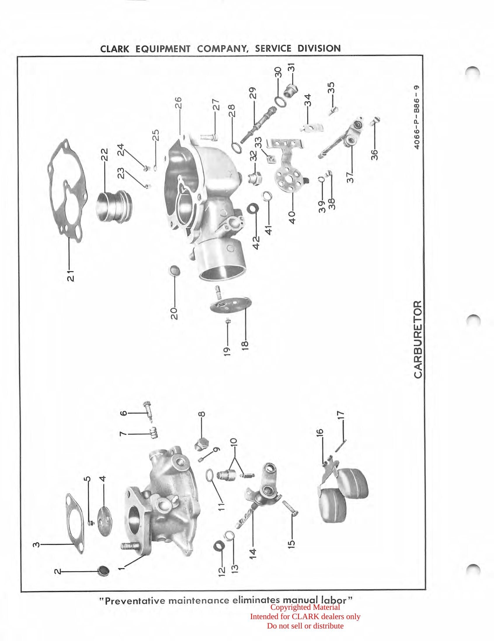 Manual de Manutenção e Peças Empilhadeira Clark C40B (Truck, Lift, Fork, Gasoline Powered) - página interna
